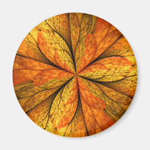Herbstliche Pflanze, Modernes Abstraktes Fraktal Magnet