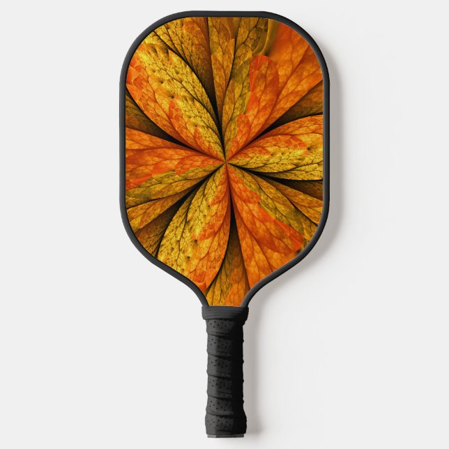 Herbstliche Pflanze, Modernes Abstraktes Fraktal Pickleball Schläger (Vorderseite)