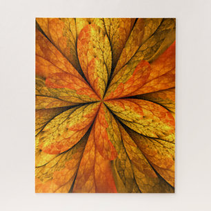 Herbstliche Pflanze, Modernes Abstraktes Fraktal Puzzle