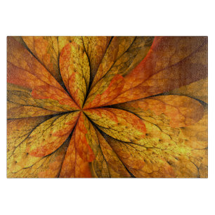 Herbstliche Pflanze, Modernes Abstraktes Fraktal Schneidebrett