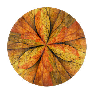 Herbstliche Pflanze, Modernes Abstraktes Fraktal Schneidebrett