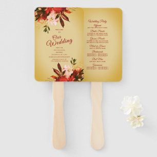 Herbstliche Pracht Floral Gold gewaschenes Elfenbe Fächer