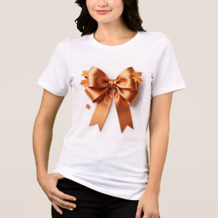 Herbstliche Pracht Metallic Gold- und Orange-Schle Tri-Blend Shirt