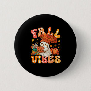 Herbstliche Retro-Kürbis-Cute-Geist-Herbst-Liebe Button