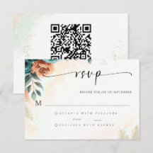 Herbstliche Romantische Türkis-Braunorange QR-Hoch