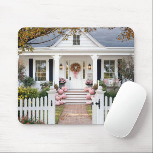 Herbstliche rosa Kürbisse Mousepad