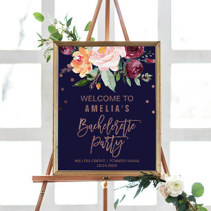 Herbstliche Rosen Gold Junggesellinnenabschied Wil Poster