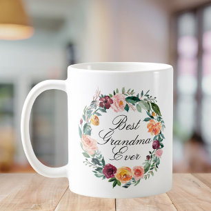 Herbstliche Rosenblumen-Blumenkrone Beste Oma Kaffeetasse