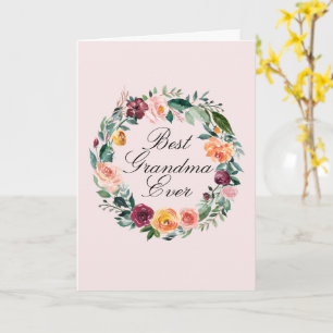 Herbstliche Rosenblumen-Blumenkrone Beste Oma Karte