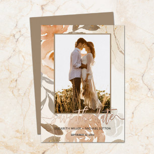 Herbstliche Rosenhochzeit - Save-the-Date-Karte in Folieneinladung