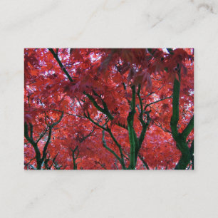 herbstliche rote Ahornblätter Visitenkarte