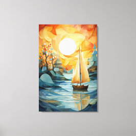 Herbstliche Ruhe: Abstrakter Wasserfall Leinwanddruck