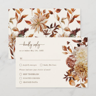 Herbstliche rustikale Blätter RSVP-Karte RSVP Karte