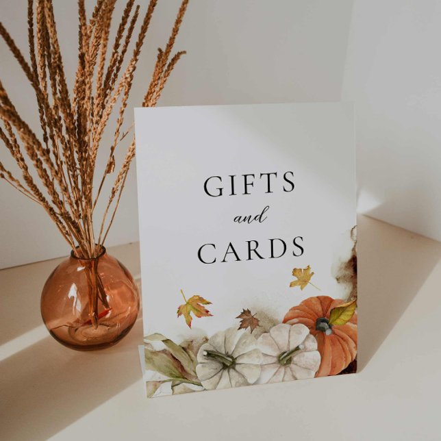 Herbstliche Rustikale Geschenke und Karten Hochzei Sockelschild (Fall rustic country wedding gifts and cards sign)