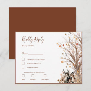 Herbstliche Rustikale Hirsch Hochzeitskollektion RSVP Karte
