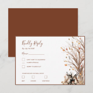 Herbstliche Rustikale Hirsch Hochzeitskollektion RSVP Karte