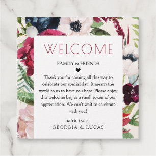 Herbstliche Rustikale Hochzeit der Burgunder Marin Geschenkanhänger