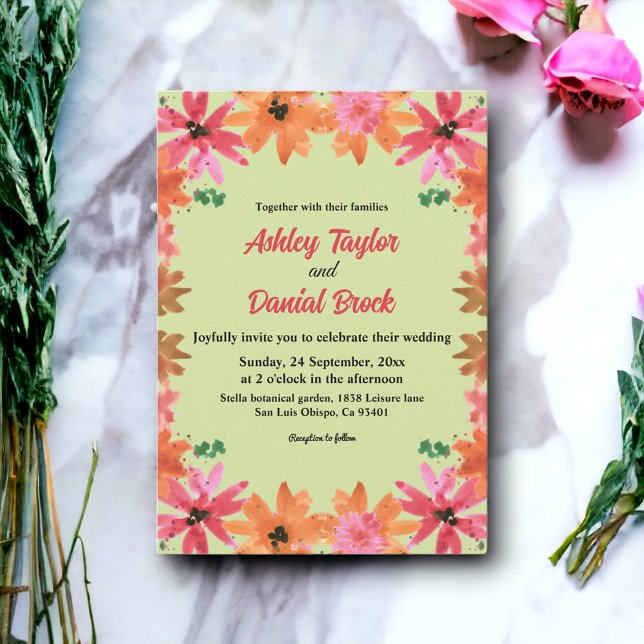 Herbstliche Rustikale Hochzeit im Herbst Wasserfar Einladung (Von Creator hochgeladen)