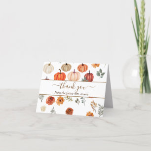 Herbstliche Rustikale Hochzeitsdusche Gefaltete Da Dankeskarte