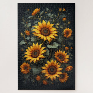 Herbstliche Sonnenblumen-Blumenarrangement Puzzle