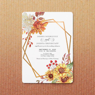 Herbstliche Sonnenblumen-Hochzeitseinladung Einladung