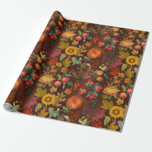 Herbstliche Sonnenblumen im Vintage-Stil Geschenkpapier