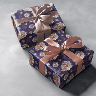 Herbstliche Stimmung Blumen fallen Wasserfarbe Bla Geschenkpapier