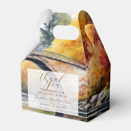 Herbstliche Waldbrücke Hochzeit Geschenkschachtel