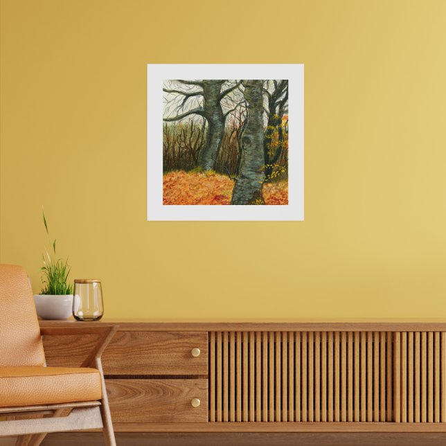 Herbstliche Waldlandschaftskunst Poster (Wohnzimmer 2)