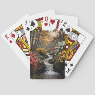 Herbstliche Waldstromlandschaft Spielkarten