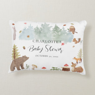 Herbstliche Waldtiere - Babyparty im Herbst Dekokissen