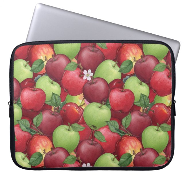 Herbstliche Wasserfarbe Apfel Muster Laptopschutzhülle (Vorderseite)