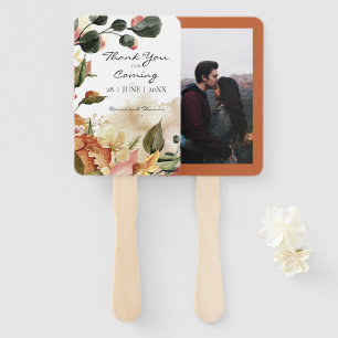 Herbstliche Wasserfarbenflorale Rustikale Hochzeit Fächer
