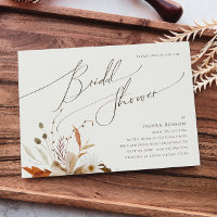 Herbstliche Wildblume Beige Horizontales Brautpart