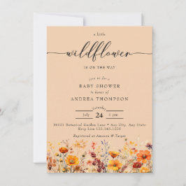 Herbstliche Wildblume | Floral Baby Dusche Einladung