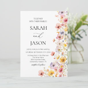 Herbstliche Wildblume Herbst Hochzeitsfeier Einladung