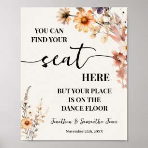 Herbstliche Wildblume Sitzhochzeit finden Poster