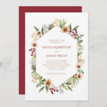 Herbstliche Wildblume Wasserfarbenhochzeit Rot