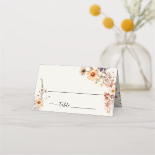 Herbstliche Wildblumen Boho Wedding Gast Name gekl Platzkarte