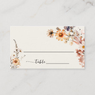 Herbstliche Wildblumen Boho Wedding Gast Name Platzkarte