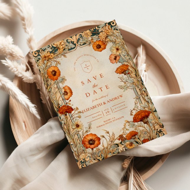Herbstliche Wildblumen-Botanische Hochzeit Save The Date (Von Creator hochgeladen)