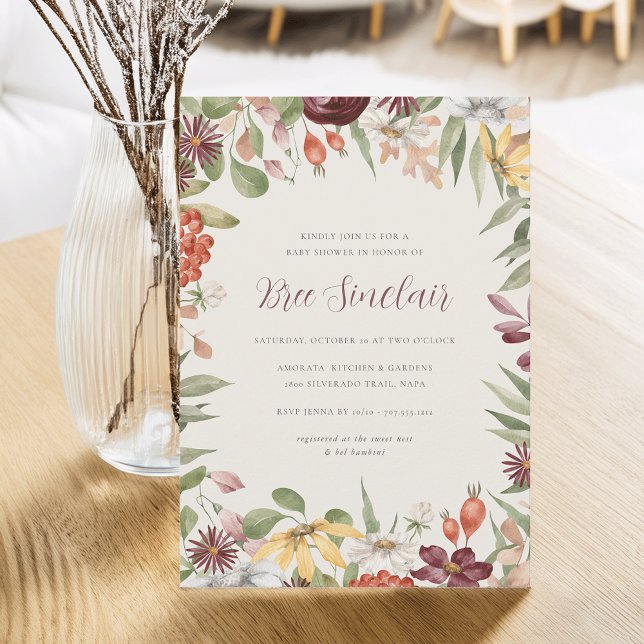 Herbstliche Wildblumen fallen Kinderdusche Einladung (Von Creator hochgeladen)