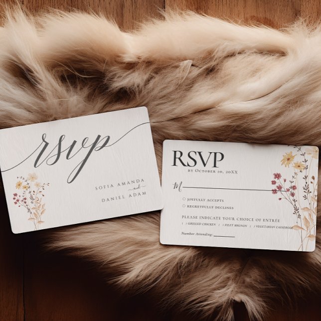 Herbstliche Wildblumen RSVP Karte (Von Creator hochgeladen)