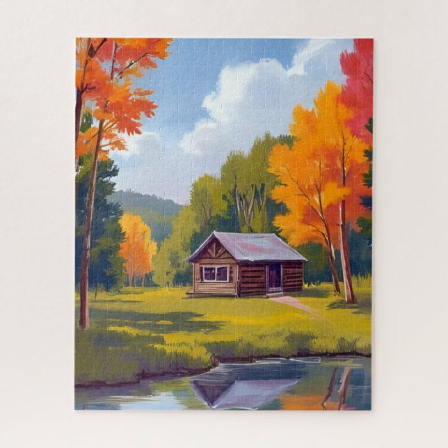 Herbstliche Wohnstätte Seecottage Puzzle (Vertikal)