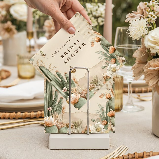 Herbstliche Wüsten-Blumen-Brautparty Serviette (Von Creator hochgeladen)
