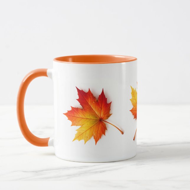 Herbstlicher Ahornblatt-Kunstkaffeebecher mit Oran Tasse (Links)