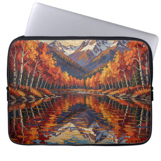 Herbstlicher Aspen-See-Berg-Reflexion Laptopschutzhülle