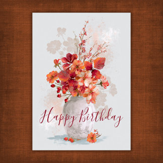 Herbstlicher Blumenstrauß Alles Gute zum Geburtsta Karte