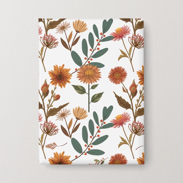 Herbstlicher Blütenflor Button (Vorderseite)