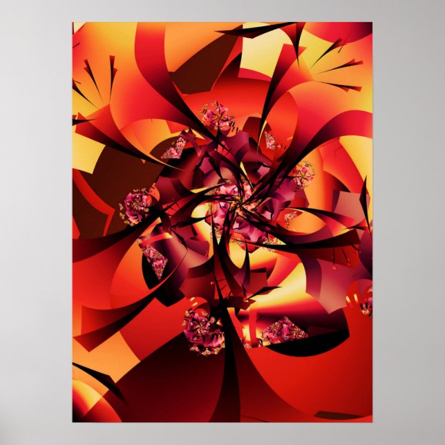 Herbstlicher Fraktalbaum Poster (Vorne)